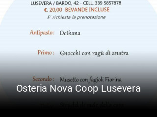 Osteria Nova Coop Lusevera