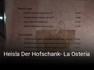 Heisla Der Hofschank- La Osteria